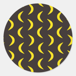 Adesivo Redondo Olá, Lua Amarela - padrão perfeito de Halloween.