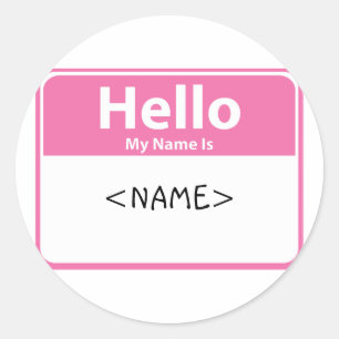 Adesivo Redondo Olá, meu nome é Rosa, <NAME>