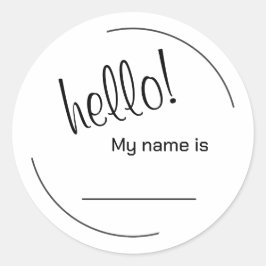 Adesivo Redondo Olá Meu Nome É Stickers