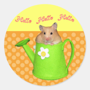 Adesivo Redondo Olá! olá! hamster