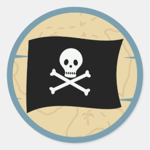 Adesivo Redondo Olá Pirata! Festa de Aniversário do Menino Pirata