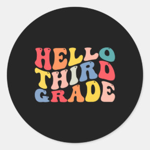 Adesivo Redondo Olá, professor do 3º ano, de volta à escola