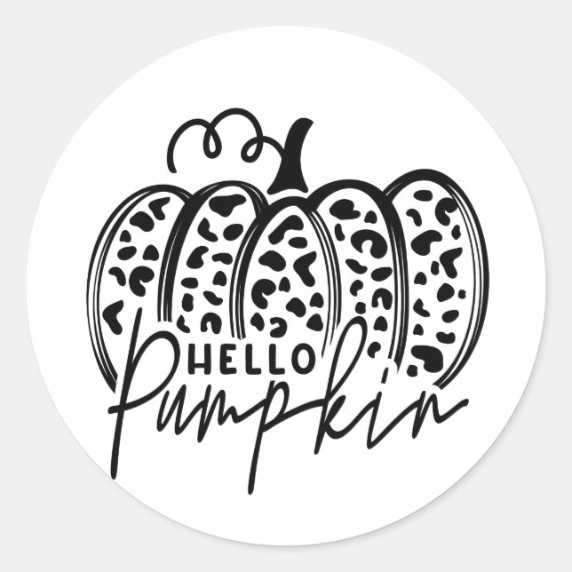 Adesivo Redondo Olá Pumpkin Cheetah Impressão Stickers (Frente)