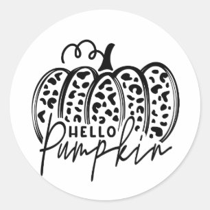 Adesivo Redondo Olá Pumpkin Cheetah Impressão Stickers