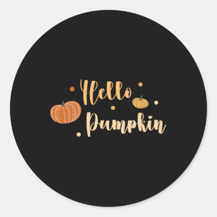 Adesivo Redondo Olá, Pumpkin Fall Autumn Thankand Debating Psl Caf