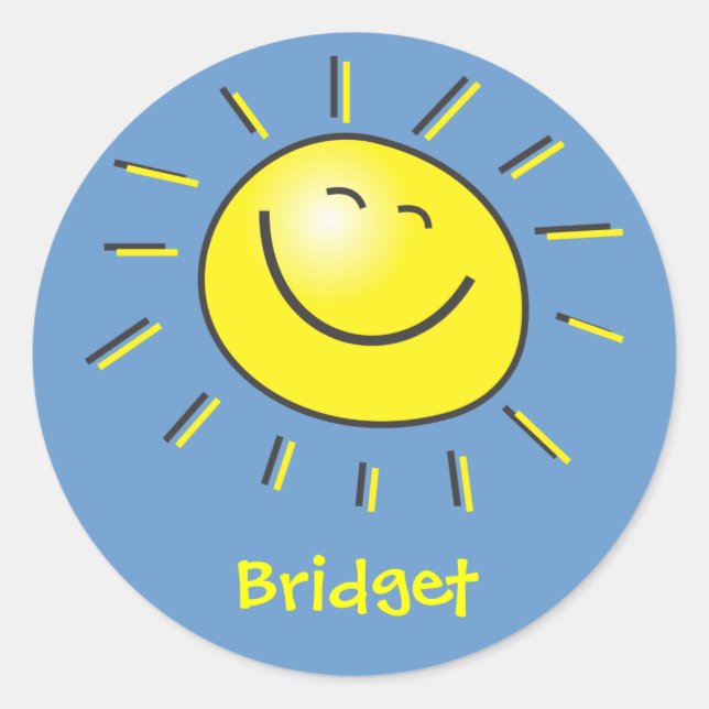 Adesivo Redondo Olá, sol (Frente)