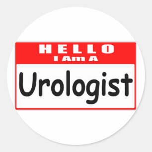 Adesivo Redondo Olá, Sou Urologista... Nametag