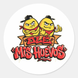 Adesivo Redondo Ole meus ovos 2