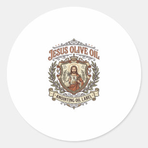 Adesivo Redondo Óleo de Oliveira Jesus Óleo de Unção Rótulo Jesus
