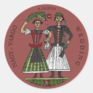 Adesivo Redondo Óleo do pimentão do casal do huno