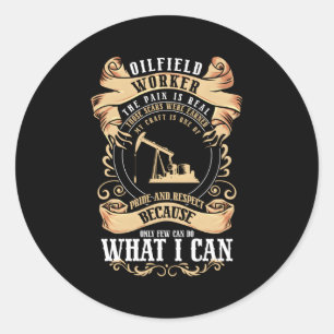 Adesivo Redondo Óleo Oilfeili Oilfield Trash Worker Roughneck