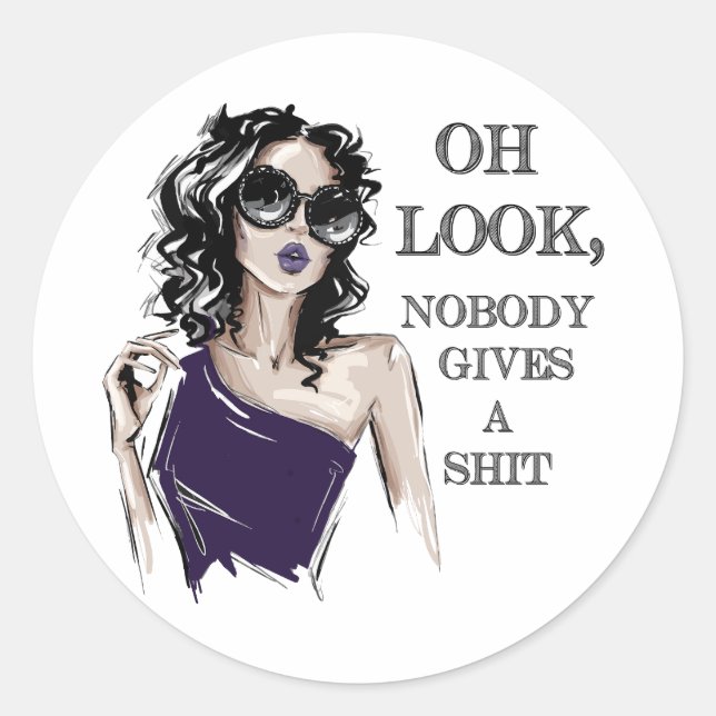 Adesivo Redondo Olha, ninguém se preocupa (Frente)