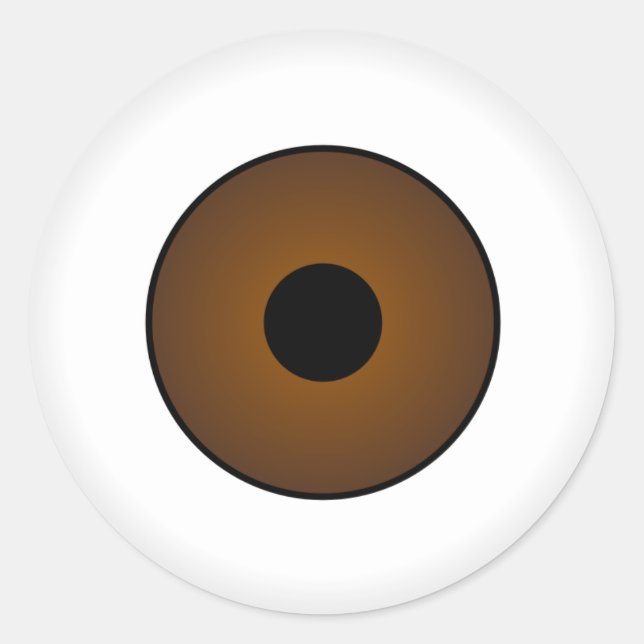 Adesivo Redondo Olhais Loucos Vestidos do Halloween Castanho (Frente)