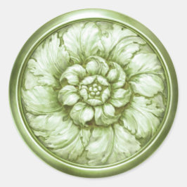 Adesivo Redondo Olhar Barroco Vintage em Verde 11