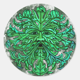 Adesivo Redondo Olhar do homem verde