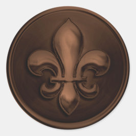 Adesivo Redondo Olhar Emboscada de Envelope Brown Fleur de Lis