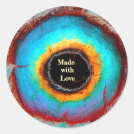 Adesivo Redondo Olho Cósmico Eetéreo Monograma Vibrante Abstrato