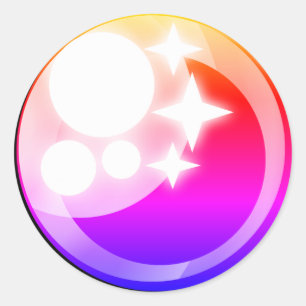 Adesivo Redondo Olho de animação do estilo kawaii espumante no ade