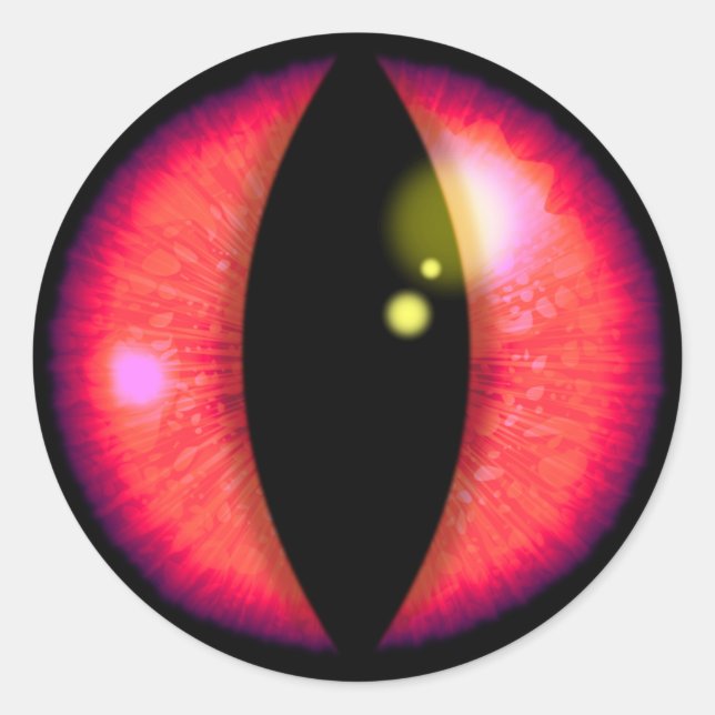 Adesivo Redondo Olho de Dragões Vermelhos (Frente)