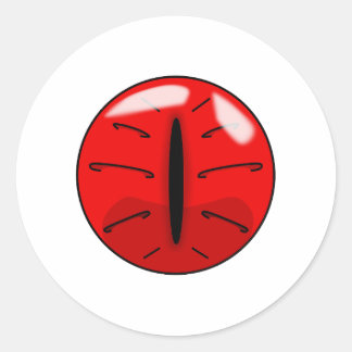 Adesivo Redondo Olho de Gato Demônico Vermelho