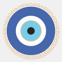 Adesivo Redondo Olho De Mau Grego Na Chave Grega