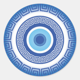 Adesivo Redondo Olho De Mau Grego Na Chave Grega