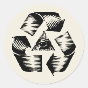 Adesivo Redondo Olho do reciclar