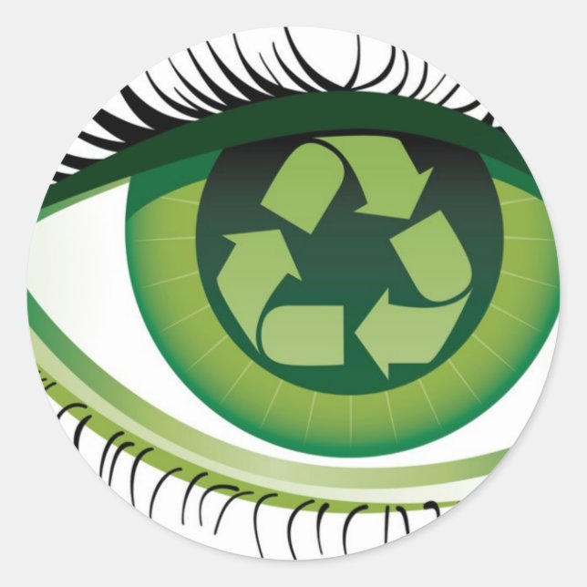 Adesivo Redondo Olho do reciclar (Frente)