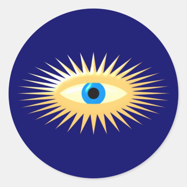 Adesivo Redondo Olho estrela fulgor star eye rays (Frente)