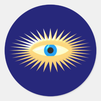 Adesivo Redondo Olho estrela fulgor star eye rays