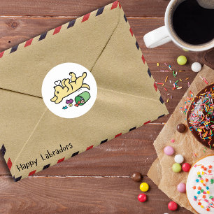 Adesivo Redondo Olho Labrador Amarelo Mischievo