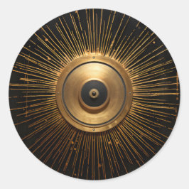 Adesivo Redondo Olho Mau de oculto preto e Dourado