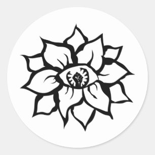 Adesivo Redondo olho negro da flor