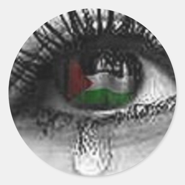 Adesivo Redondo Olho Palestiniano (Frente)