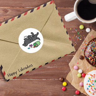 Adesivo Redondo Olho Preto Mal-Cheio Labrador