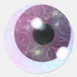Adesivo Redondo Olho roxo Engraçado