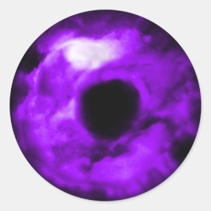 Adesivo Redondo Olho roxo, gráfico, dentro turvo