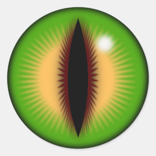 Adesivo Redondo Olho Verde de um dragão