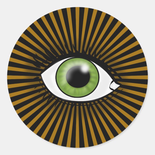 Adesivo Redondo Olho Verde Solar (Frente)