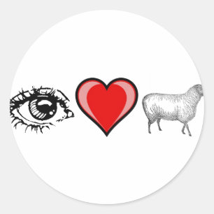 Adesivo Redondo Olhos Coração Olhos Olhos Olhos