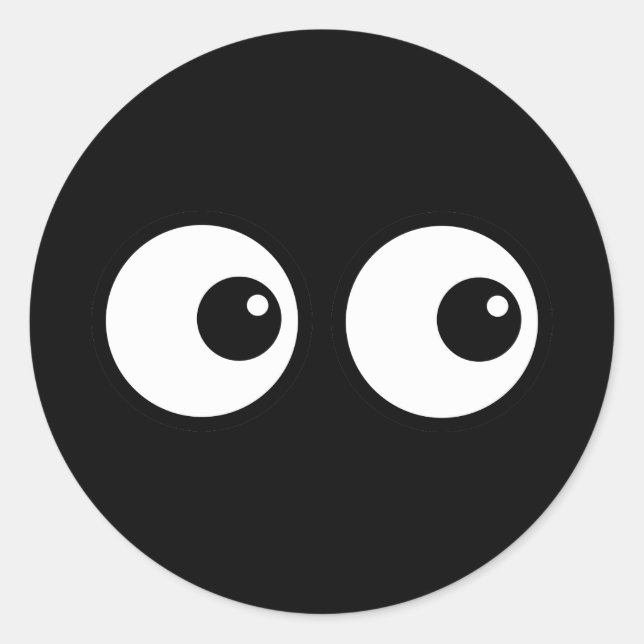 Adesivo Redondo Olhos de Cartoon (Frente)
