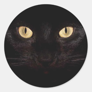 Adesivo Redondo Olhos de gato preto
