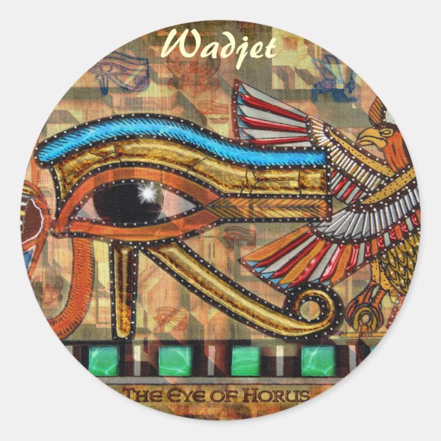 Adesivo Redondo OLHOS DE HORUS Wadjet egípcio Art Stickers (Frente)