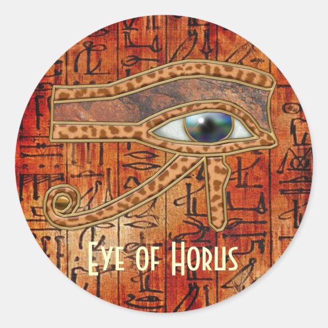 Adesivo Redondo OLHOS DE HORUS Wadjet egípcio Art Stickers (Frente)