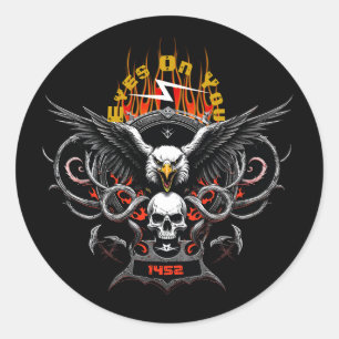 Adesivo Redondo Olhos Em Você 1452 Banda De Metal Rock