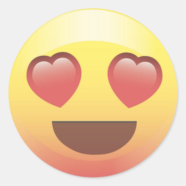 Adesivo Redondo Olhos Felizes Emoji Face Sticker (Frente)