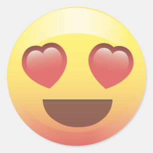 Adesivo Redondo Olhos Felizes Emoji Face Sticker