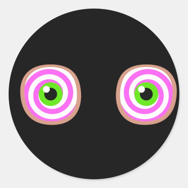 Adesivo Redondo Olhos hipnóticos (Frente)