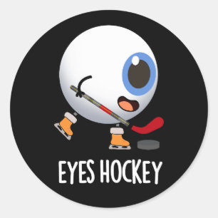 Adesivo Redondo Olhos Hockey Engraçado Esportes de Hockey Engraçad