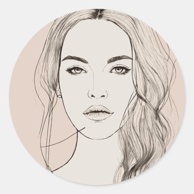 Adesivo Redondo Olhos Mesmerizantes, Lábios Lindos!! (Frente)